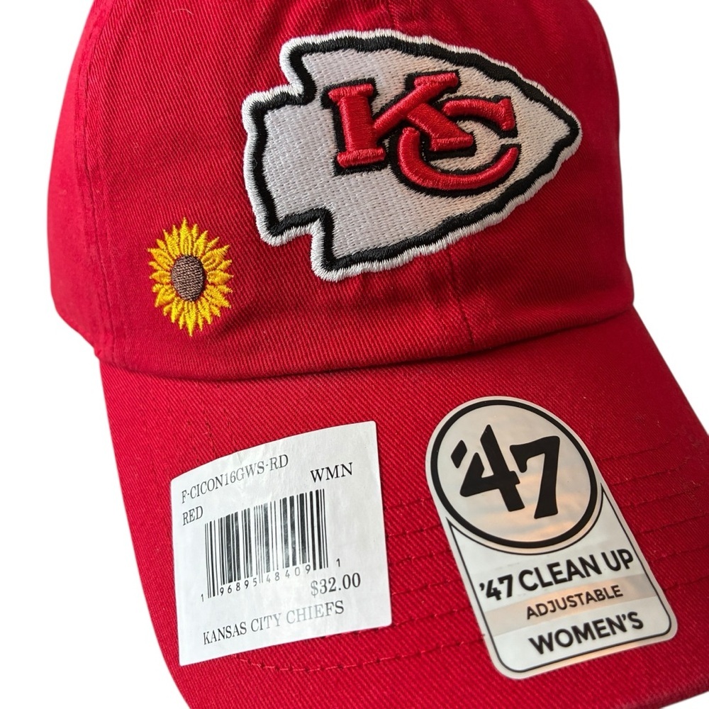 Kansas City Chiefs 47 Womens Confetti Icon Clean Up Adjustable Hat Red - Picture 5 of 9